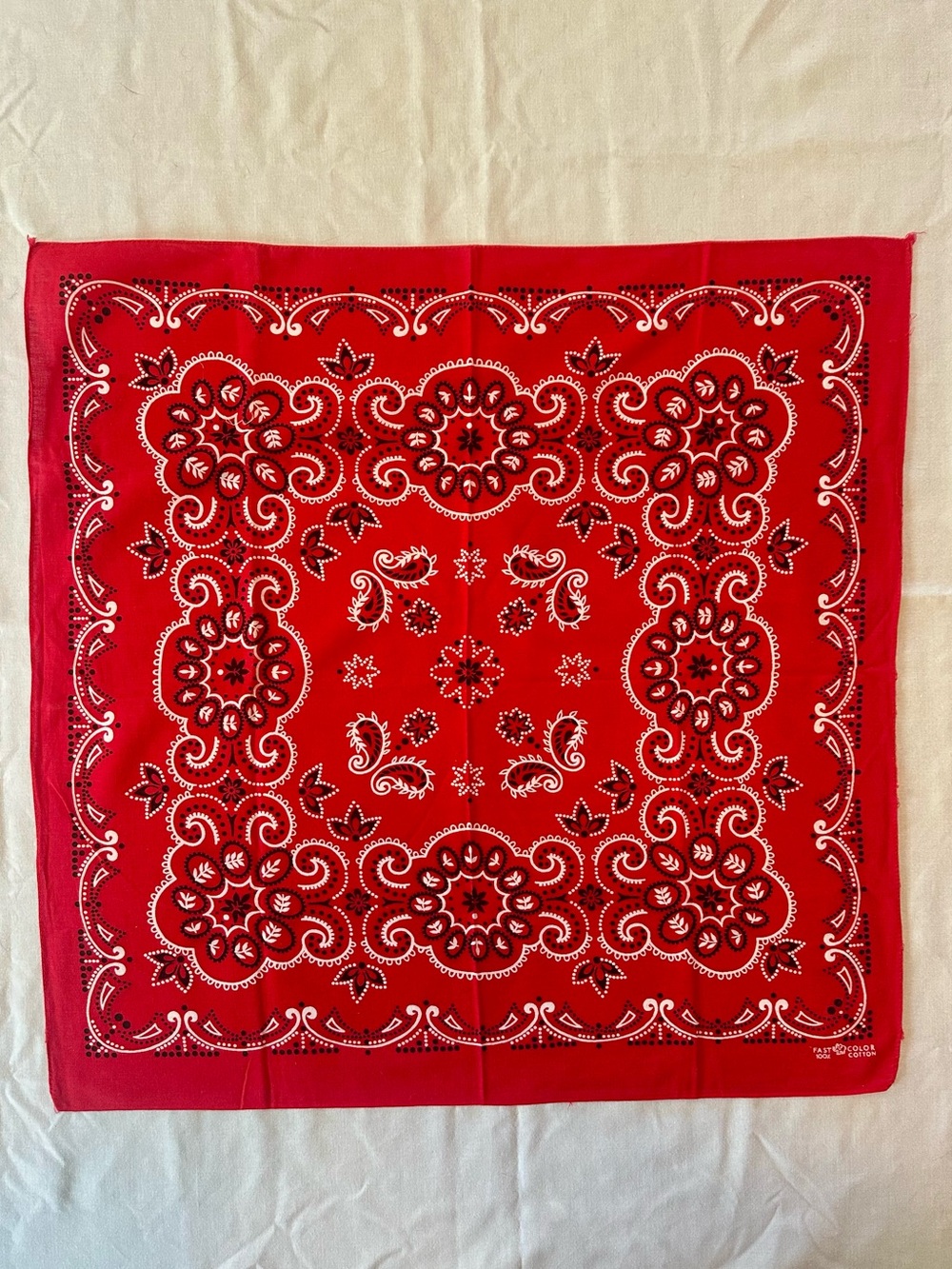 Vintage Red Elephant Brand Bandana - 24" x 24" - Fast Color 100% Cotton